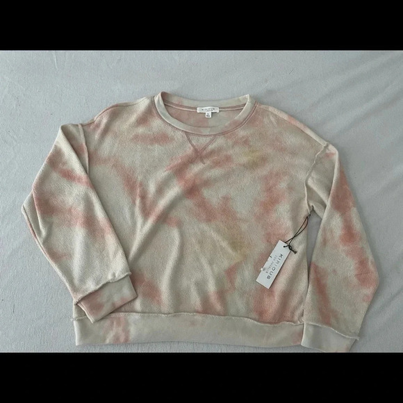 Kirious Reverse Stitch Tie Dye Crew Neck Sweatshirt Coral S - Picture 4 of 5